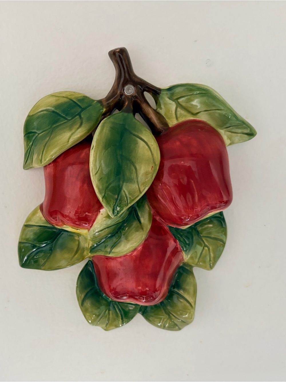Home Interiors Ceramic Apple Wall Plaque Vintage Kitchen Decor